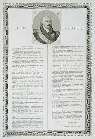 Charter of Louis XVIII, 1814 by French School